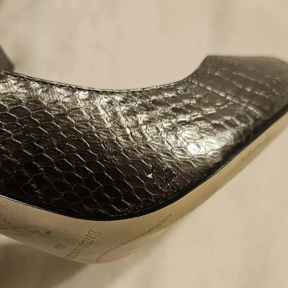 Enzo Angiolini Silver Peep Toe Heels - Picture 8 of 9